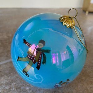 Vintage 2002 Christmas "LI BEIN" skater ornament in velvet box